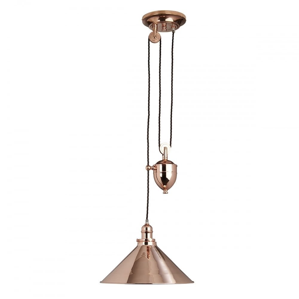 Provence Vintage-Style Polished Copper Pendant Light