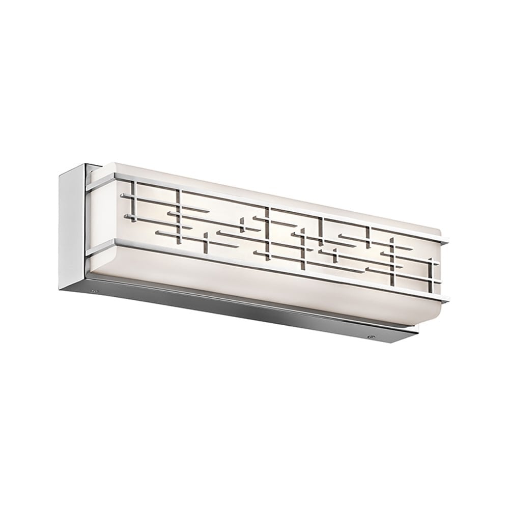 Zolon Chrome Linear LED Bathroom Wall Light - Cubist Inspired Design