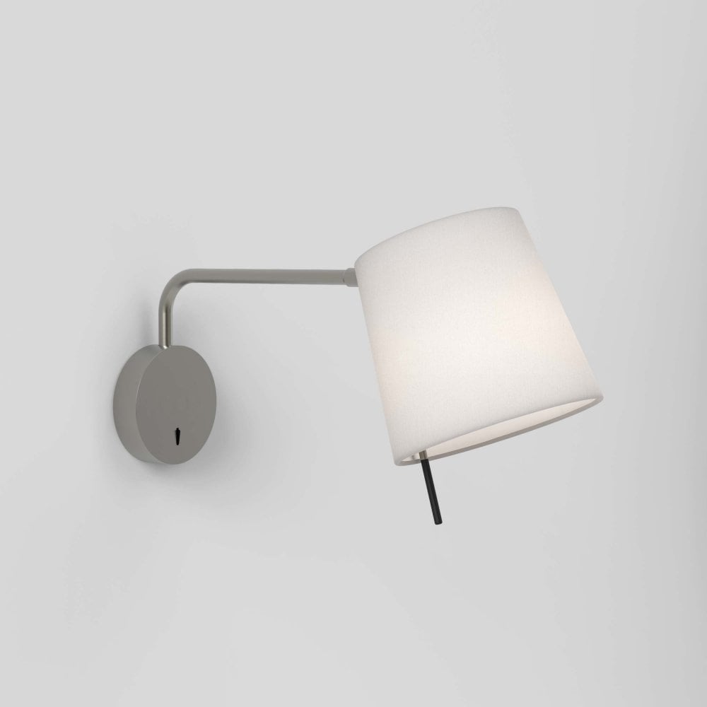 Mitsu Matt Nickel Adjustable Swing Arm Wall Light