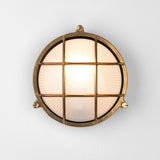 Coastal Brass Outdoor Wall Light - Thurso Round