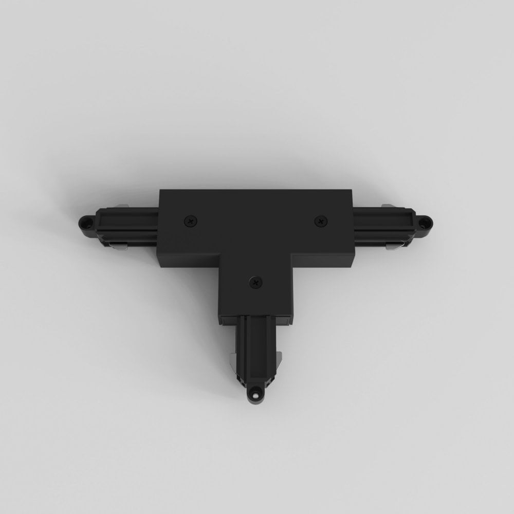 Black Left-Sided Farside Earth T Connector for Track Lighting by Astro Lighting