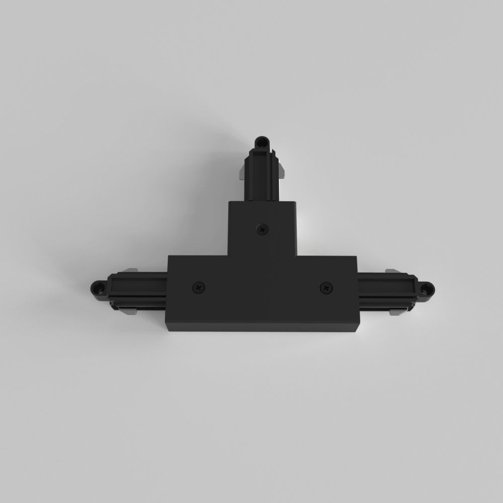 Astro Track Lighting T-Connector with Right Nearside Earth in Sleek Black Finish