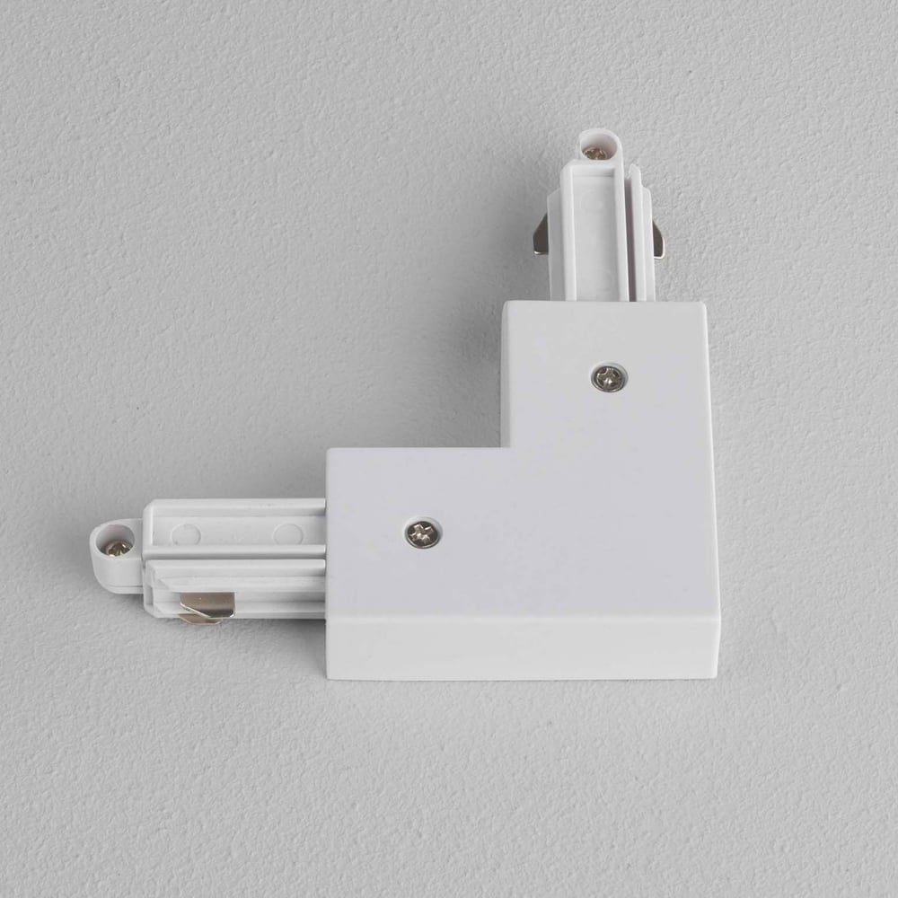 White Right Angle Connector for Track Lighting
