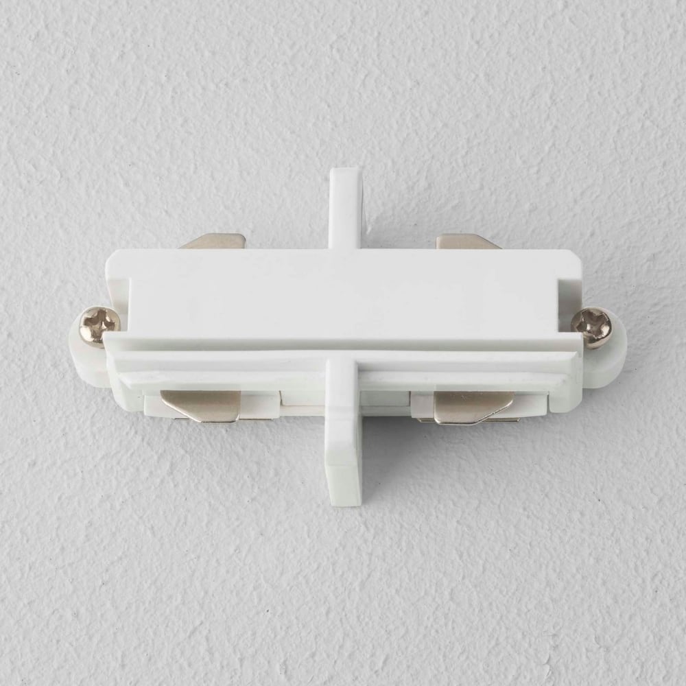 Sleek White End-to-End Connector for Track Lighting
