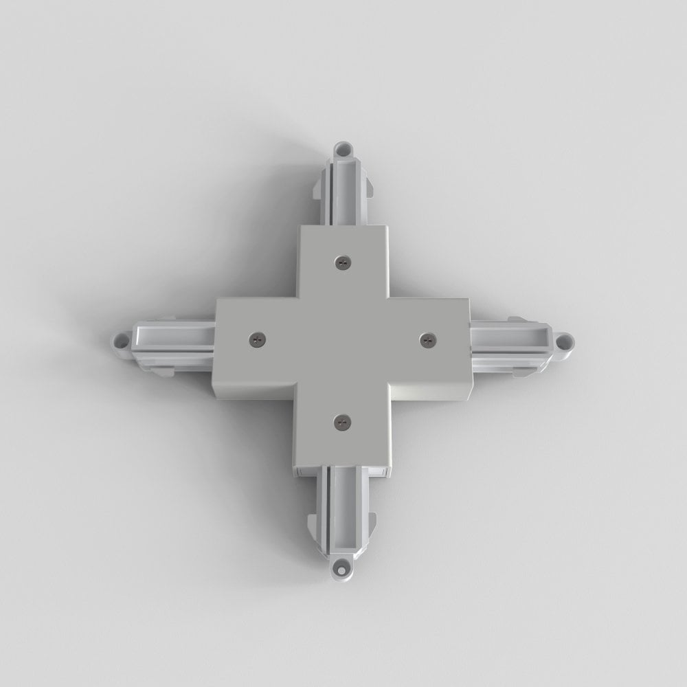 White Multi-Directional X Connector for Track Lighting