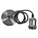 Elegant Brushed Steel Pendant Lighting Set with Braided Cable and Ceiling Fixture