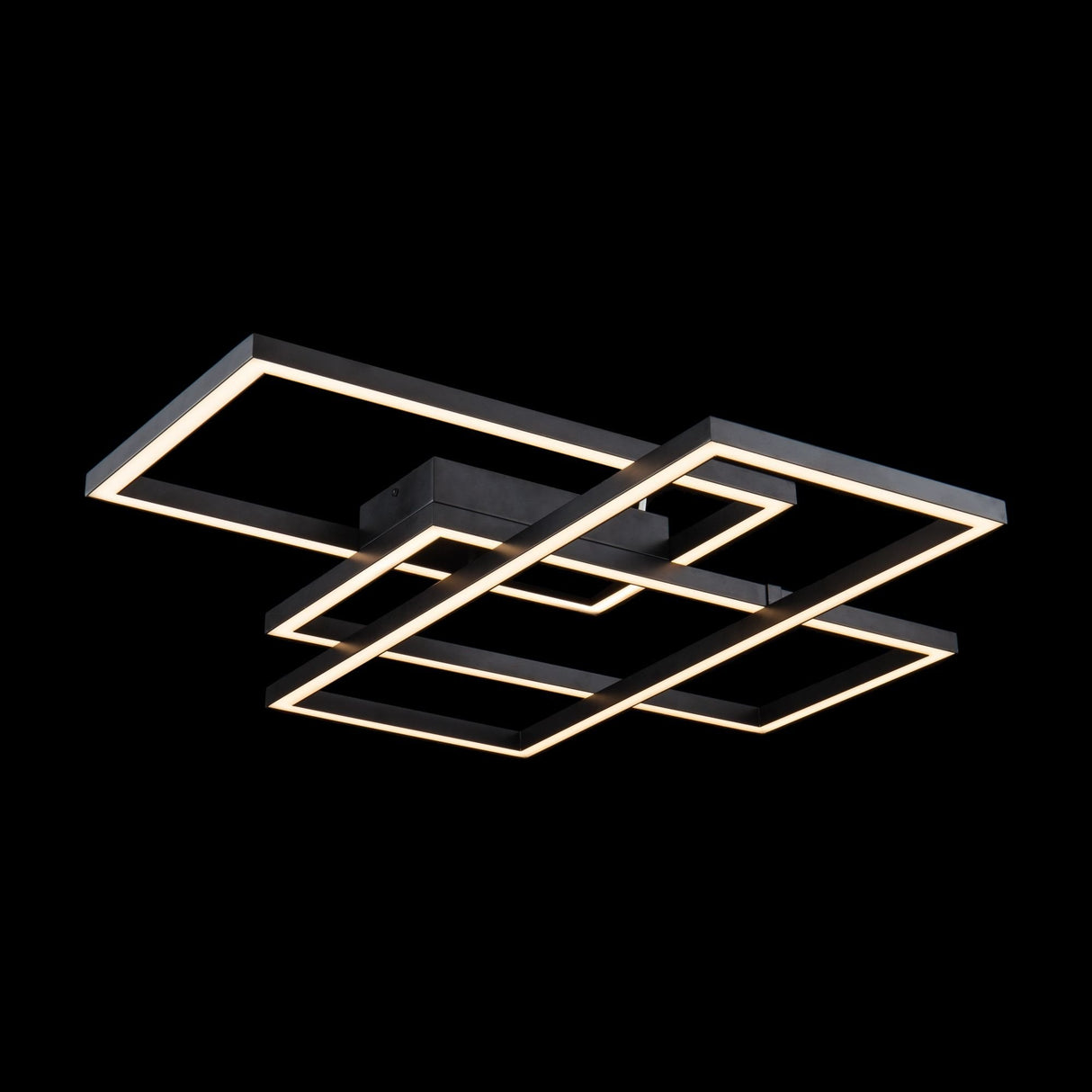 Sleek Black Metal Geometric Ceiling Light 80W