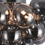 Modern Nickel 8-Light Glass Globe Ceiling Fixture
