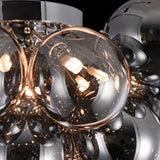 Modern Nickel 8-Light Glass Globe Ceiling Fixture