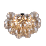 Luxe Nickel Sphere Ceiling Light with Glass Accents 8 x 28W