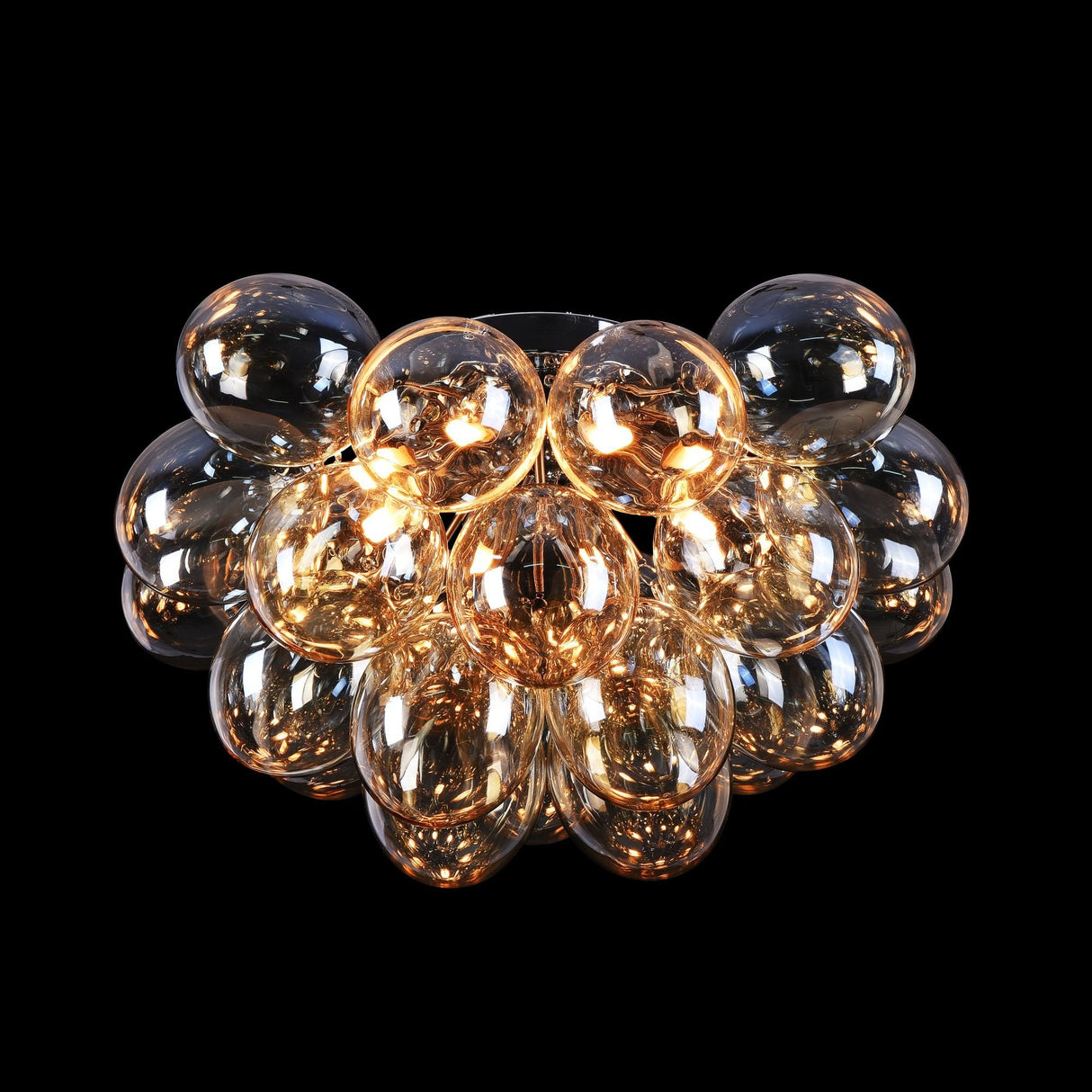 Luxe Nickel Sphere Ceiling Light with Glass Accents 8 x 28W