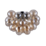 Luxe Nickel Sphere Ceiling Light with Glass Accents 8 x 28W