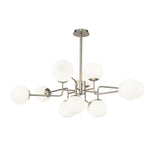 Erich Nickel 12-Light Chandelier with Glass Shades, 40W E14