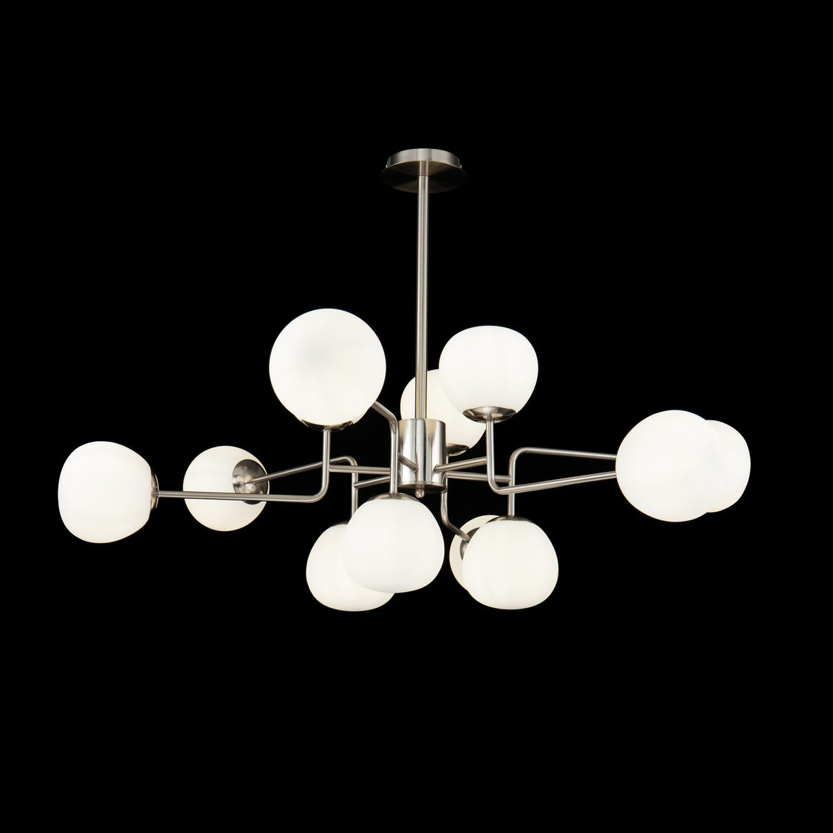 Erich Nickel 12-Light Chandelier with Glass Shades, 40W E14