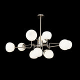 Erich Nickel 12-Light Chandelier with Glass Shades, 40W E14