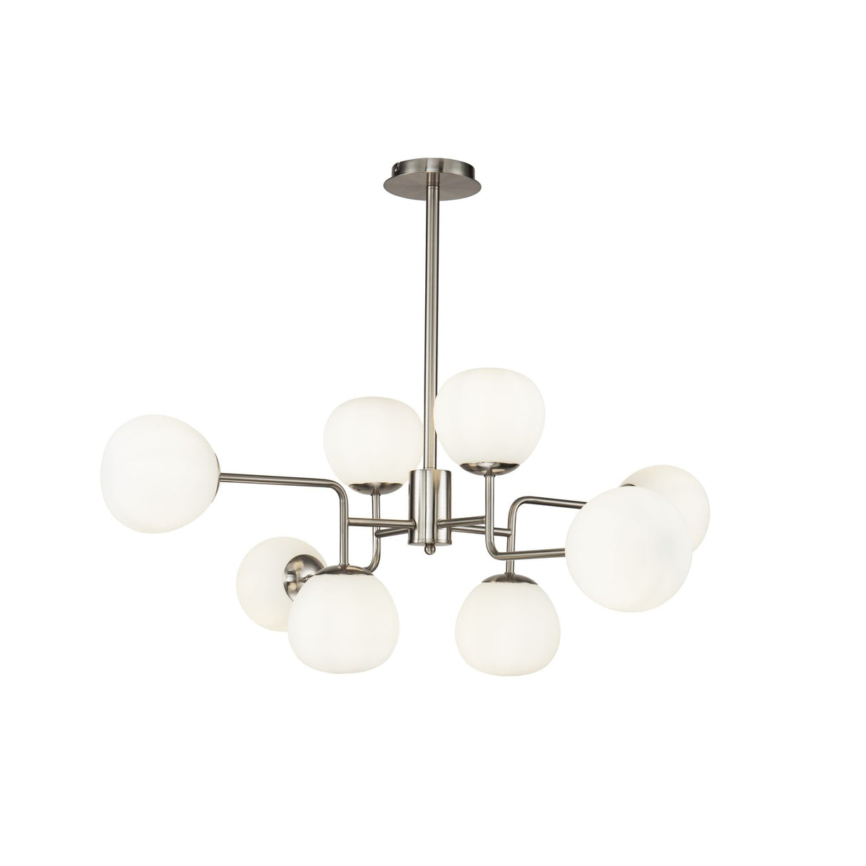 Modern Elegance: Erich Nickel Pendant Light with Glass Shades 8 x 40W