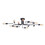 Gilbert Matte Black Metal Ceiling Fixture - 12 x 60W E27 Bulb Capacity