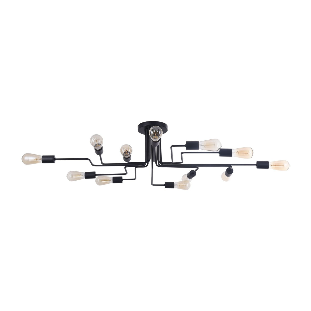 Gilbert Matte Black Metal Ceiling Fixture - 12 x 60W E27 Bulb Capacity