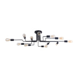 Gilbert Matte Black Metal Ceiling Fixture - 12 x 60W E27 Bulb Capacity