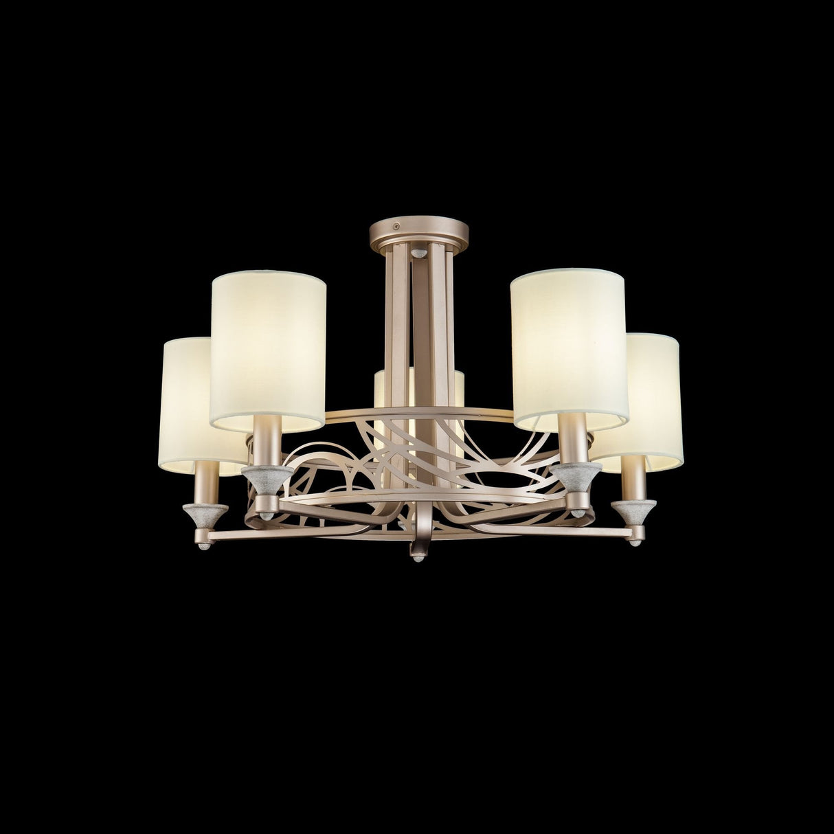 Vittoria Elegant Cream and Gold 5-Light Chandelier
