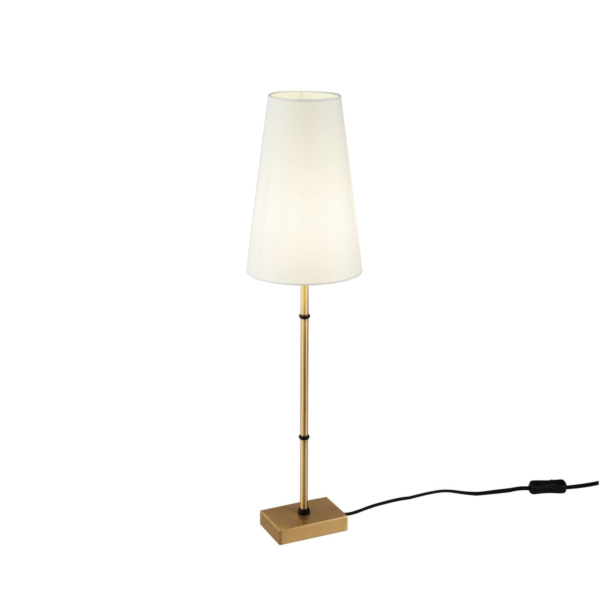 Elegant Brass Zaragoza Table Lamp with Fabric Shade