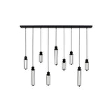 Dagmar 9-Light Rectangle Pendant Lamp in Black - 140x14x120cm