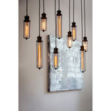 Dagmar 9-Light Rectangle Pendant Lamp in Black - 140x14x120cm