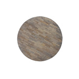 Rustic Mauco Round Coffee Table in Weathered Wood Finish - Antique Grey (74x31cm)