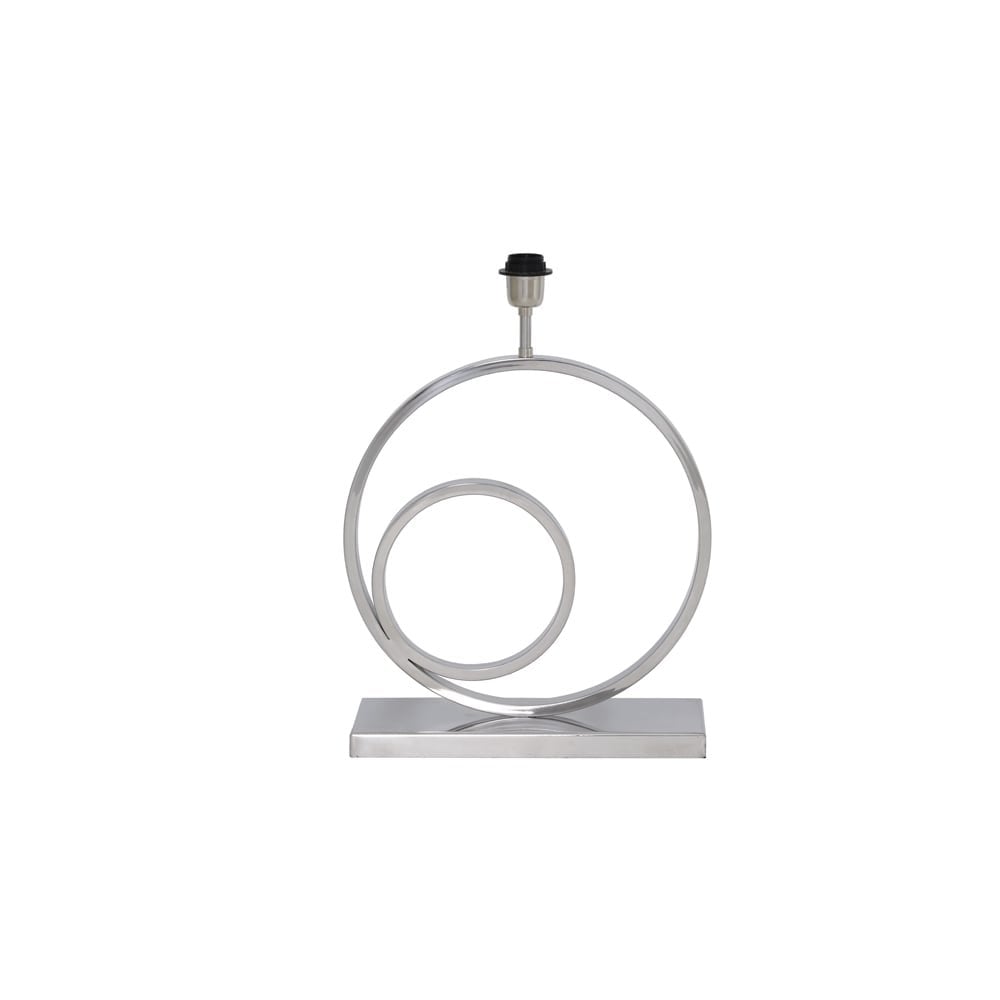 Nickel Omega Lamp Base - Silver Rectangle, 53cm Height