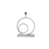 Nickel Omega Lamp Base - Silver Rectangle, 53cm Height