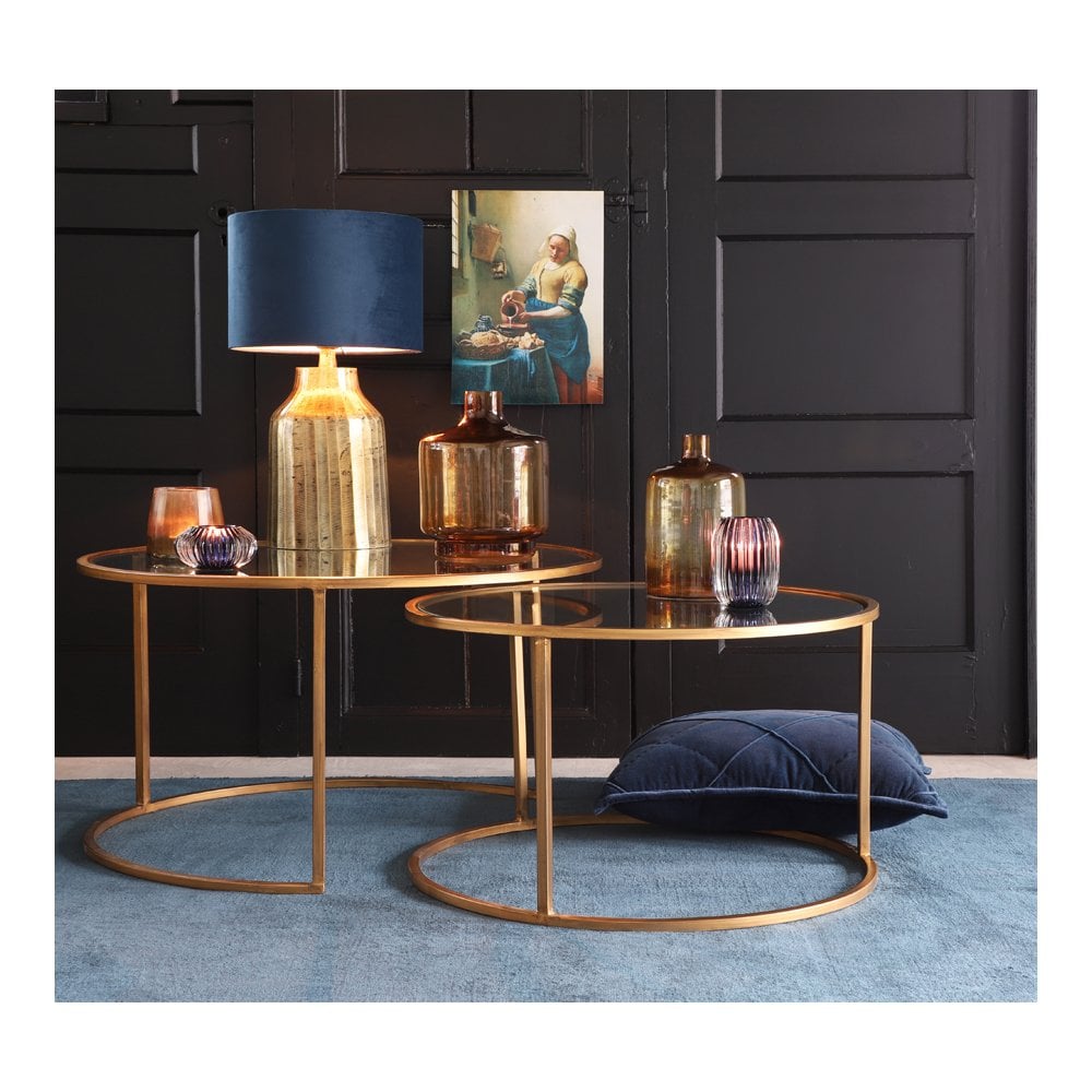 Petrol Blue Velour Cylinder Lamp Shade 35cm x 30cm