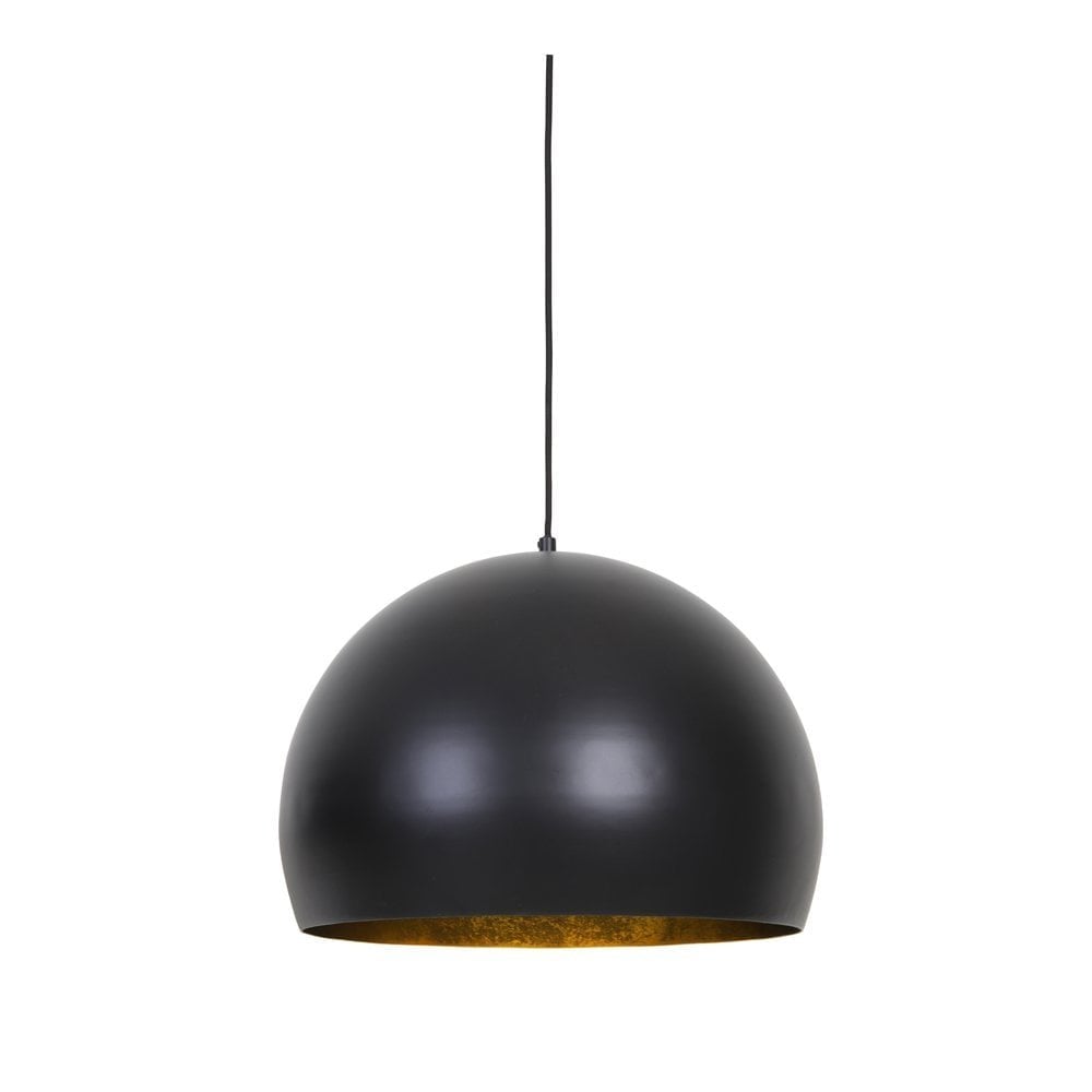 Jaicey Black and Gold Round Metal Pendant Light Ø56X40 Cm