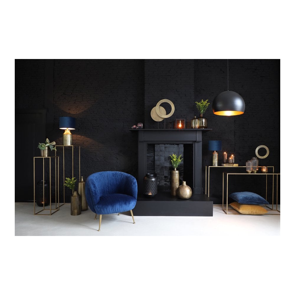 Jaicey Black and Gold Round Metal Pendant Light Ø56X40 Cm