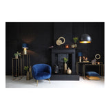 Jaicey Black and Gold Round Metal Pendant Light Ø56X40 Cm