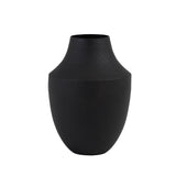 Matte Black Kawar Round Metal Vase - 10x15cm