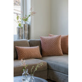 Salmon Pink Velvet Khios Cushion 50x50cm