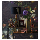 Starry Elegance: Clear Glass & Deep Purple Tealight Holder (13.5x5.5 cm)