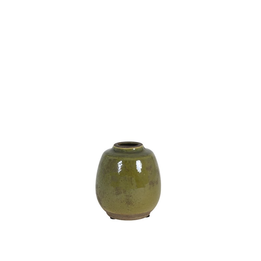 Elegant Sinabung Green Ceramic Vase 13x14cm - Home Décor Statement Piece