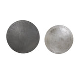 Round Nesting Coffee Table Duo in Raw Lead and Antique Finish