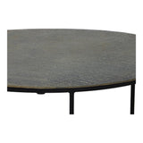 Antique Bronze Round Coffee Table Set with Rengo Texture - Set of 2 (61x37cm and 76x41cm)