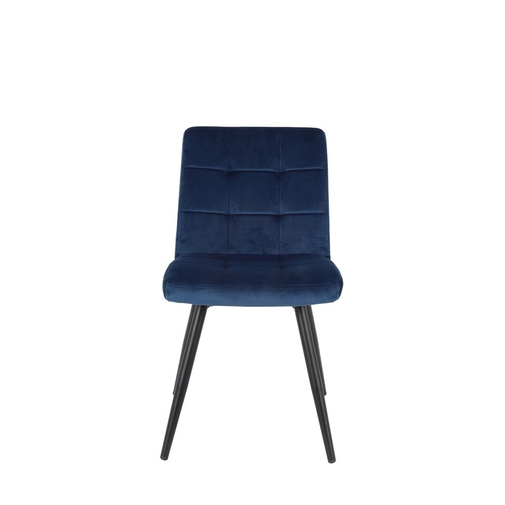 Velvet Elegance Dining Chair, 57x49x84cm, Blue