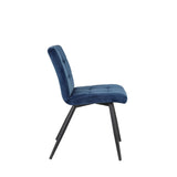 Velvet Elegance Dining Chair, 57x49x84cm, Blue