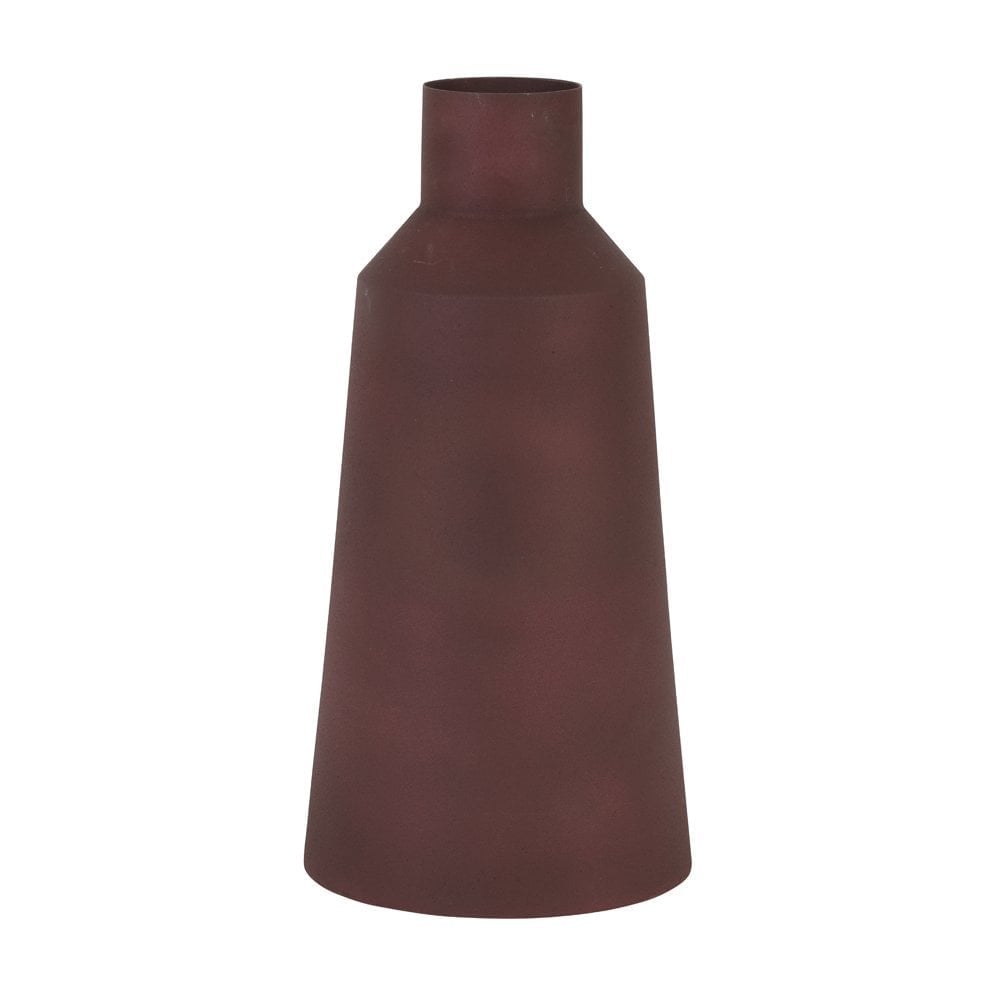 Elegant Burgundy Metal Vase 17.5x36cm - Darryl Collection