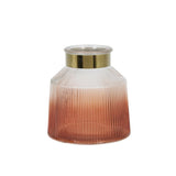 Terra Gold Glass Hurricane Candle Holder - 19x20cm Decor Piece