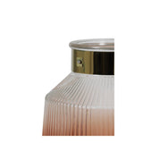 Terra Gold Glass Hurricane Candle Holder - 19x20cm Decor Piece