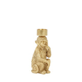 Golden Monkey Tealight Holder - 9.5x11x21cm Home Accent