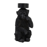 Elegant Primate Candle Holder - Bold Matte Black Decor Piece