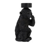 Elegant Primate Candle Holder - Bold Matte Black Decor Piece