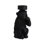 Elegant Primate Candle Holder - Bold Matte Black Decor Piece
