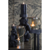 Elegant Primate Candle Holder - Bold Matte Black Decor Piece